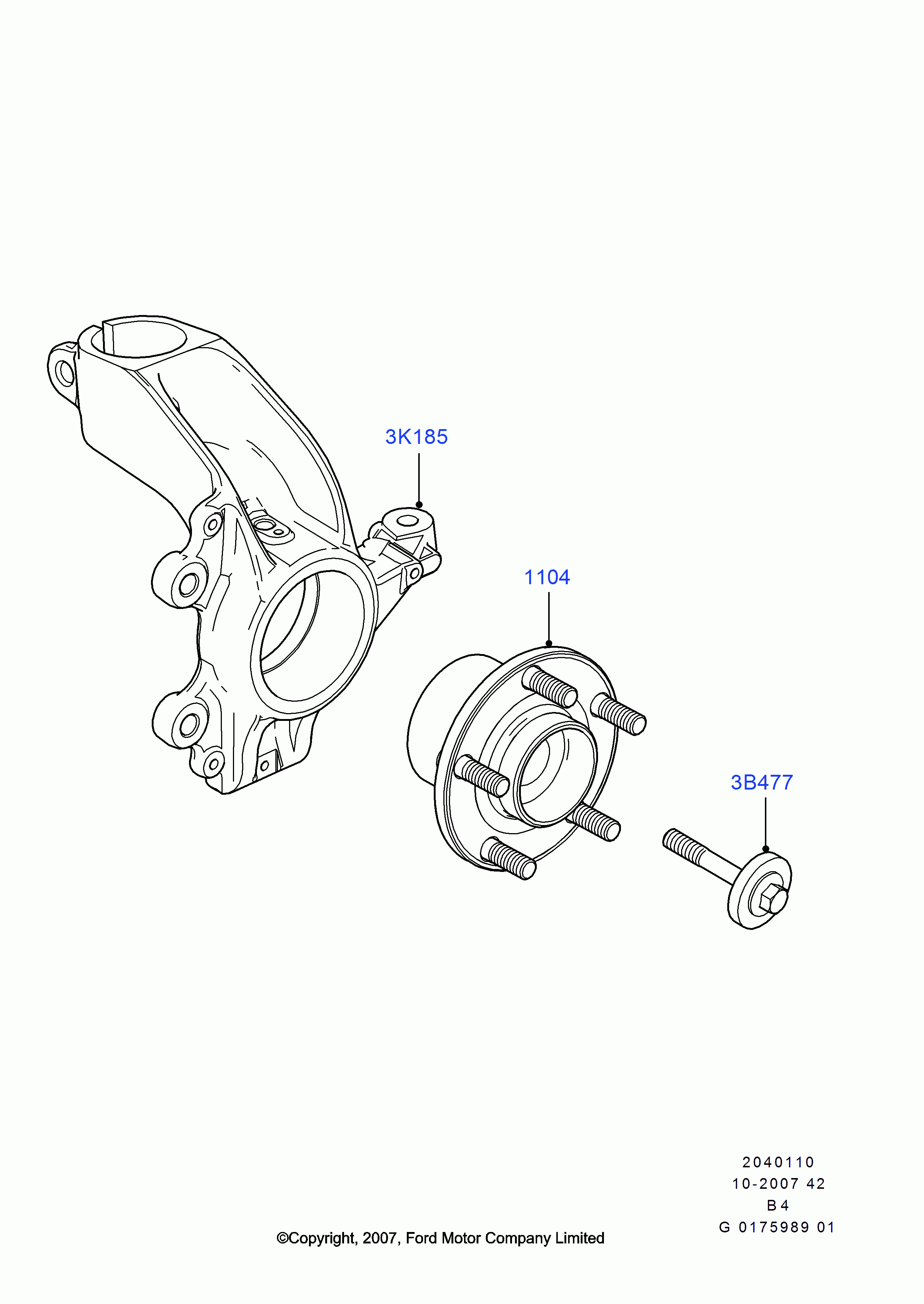 FORD 1471854 - Комплект колесен лагер vvparts.bg