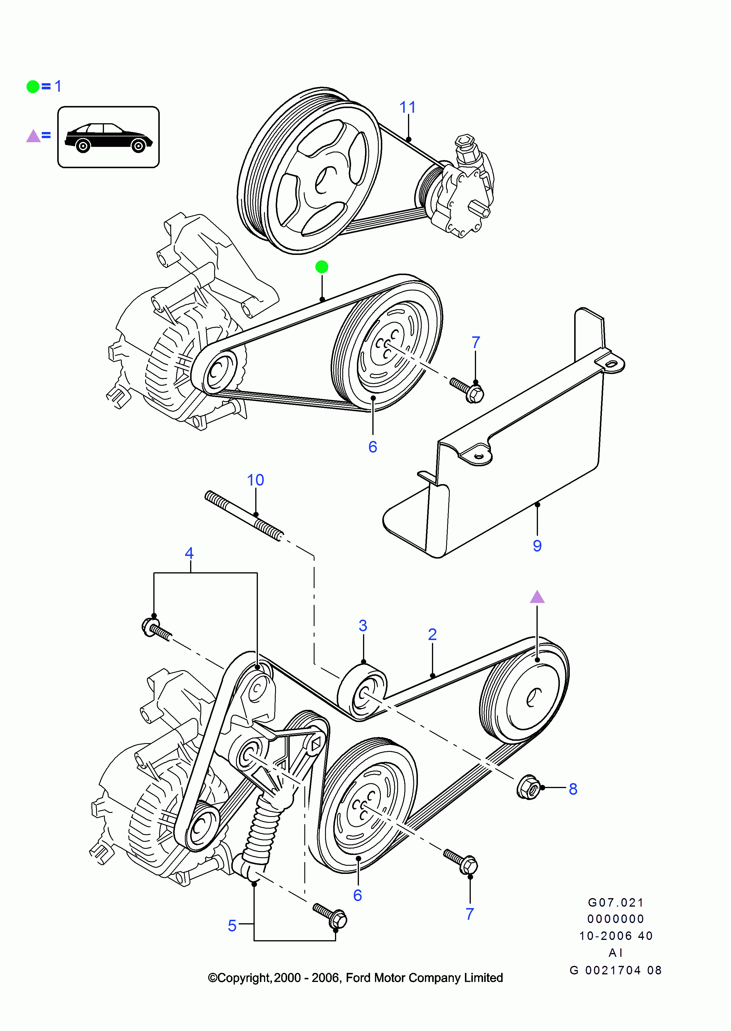 FORD USA 1 201 181 - Ремъчен обтегач, пистов ремък vvparts.bg