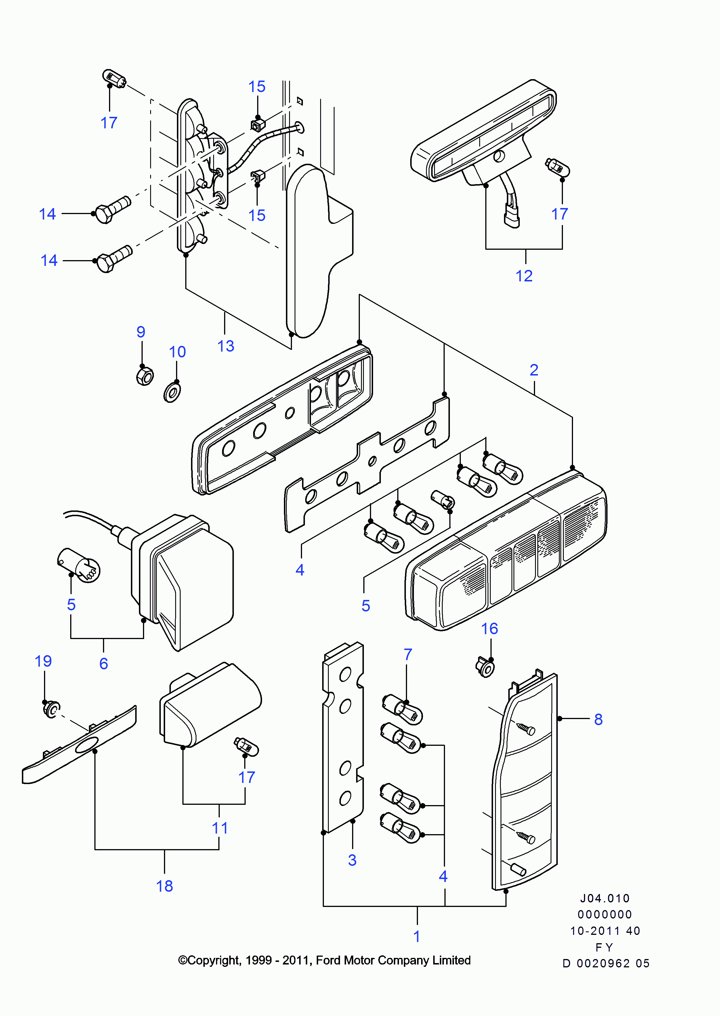 FORD 1102440 - Държач, задни светлини vvparts.bg