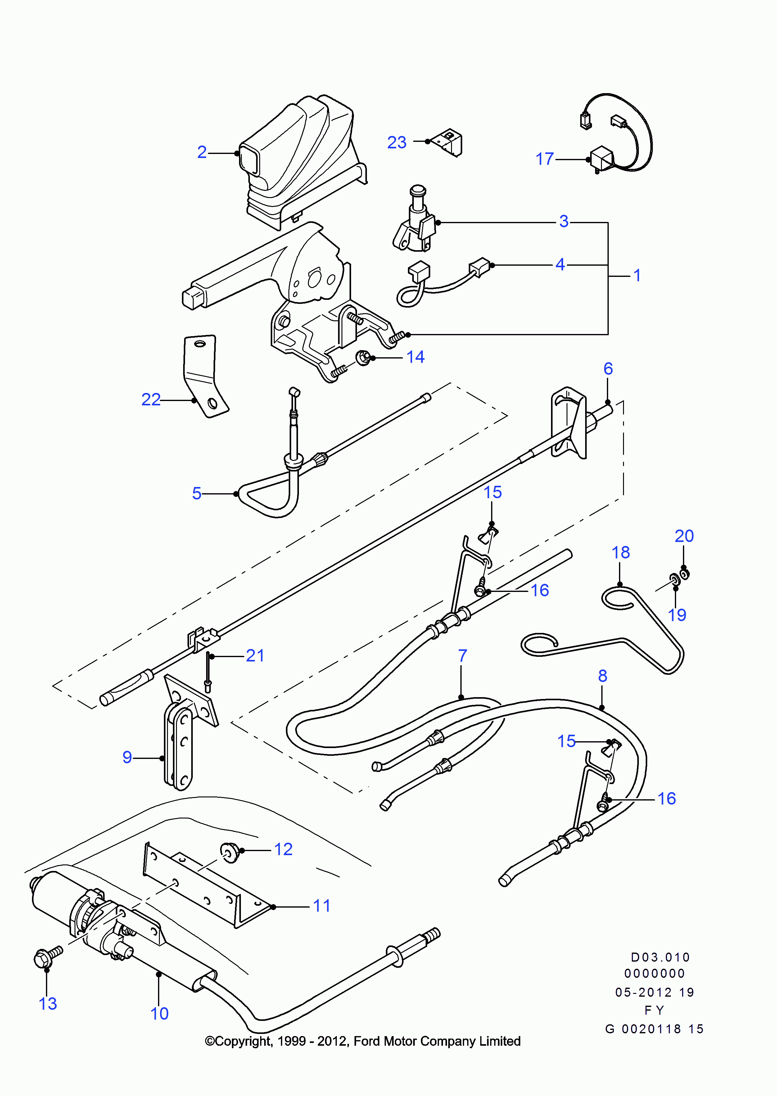 FORD 1494893 - Жило, ръчна спирачка vvparts.bg