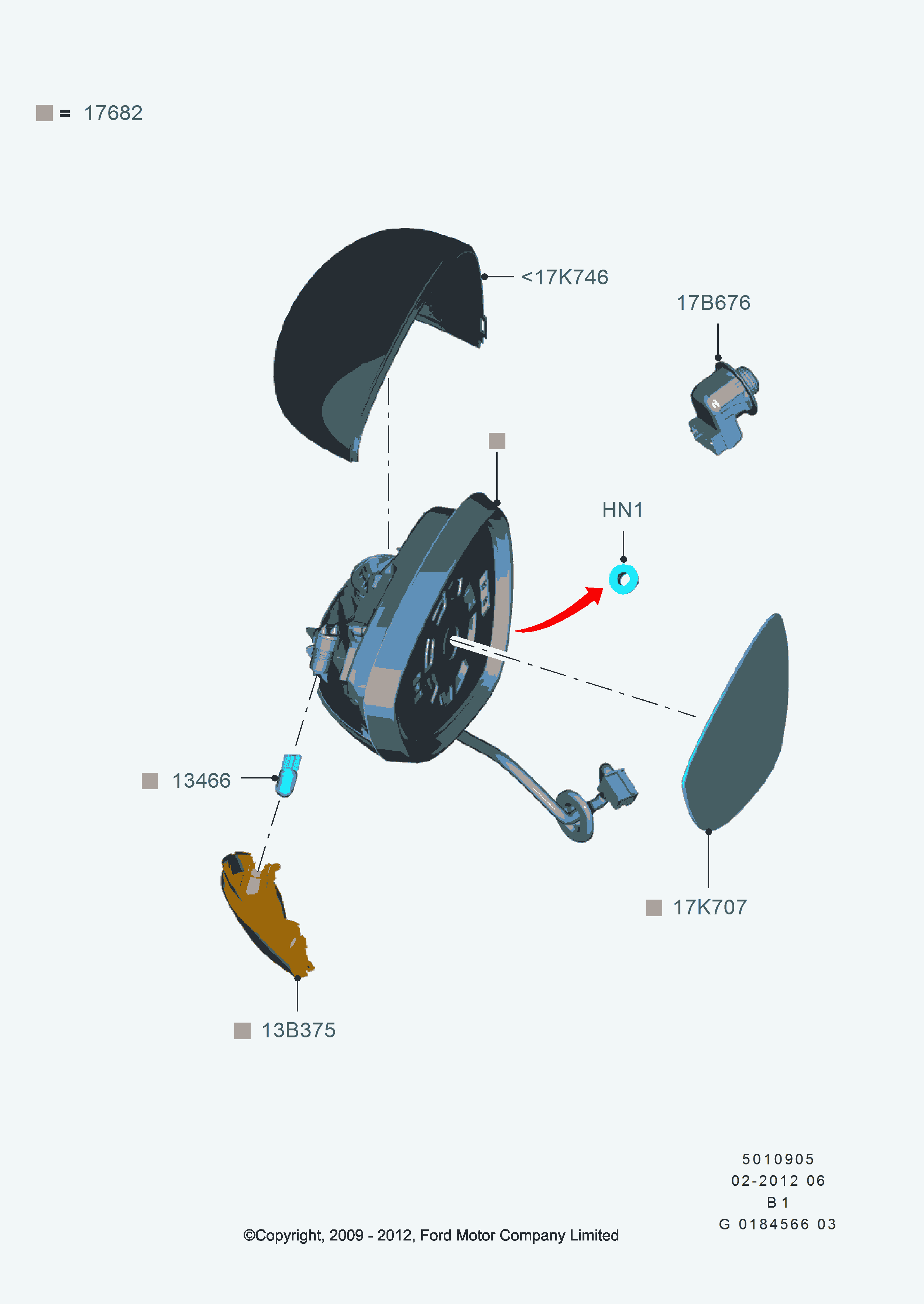 FORD 1748313 - Външно огледало vvparts.bg