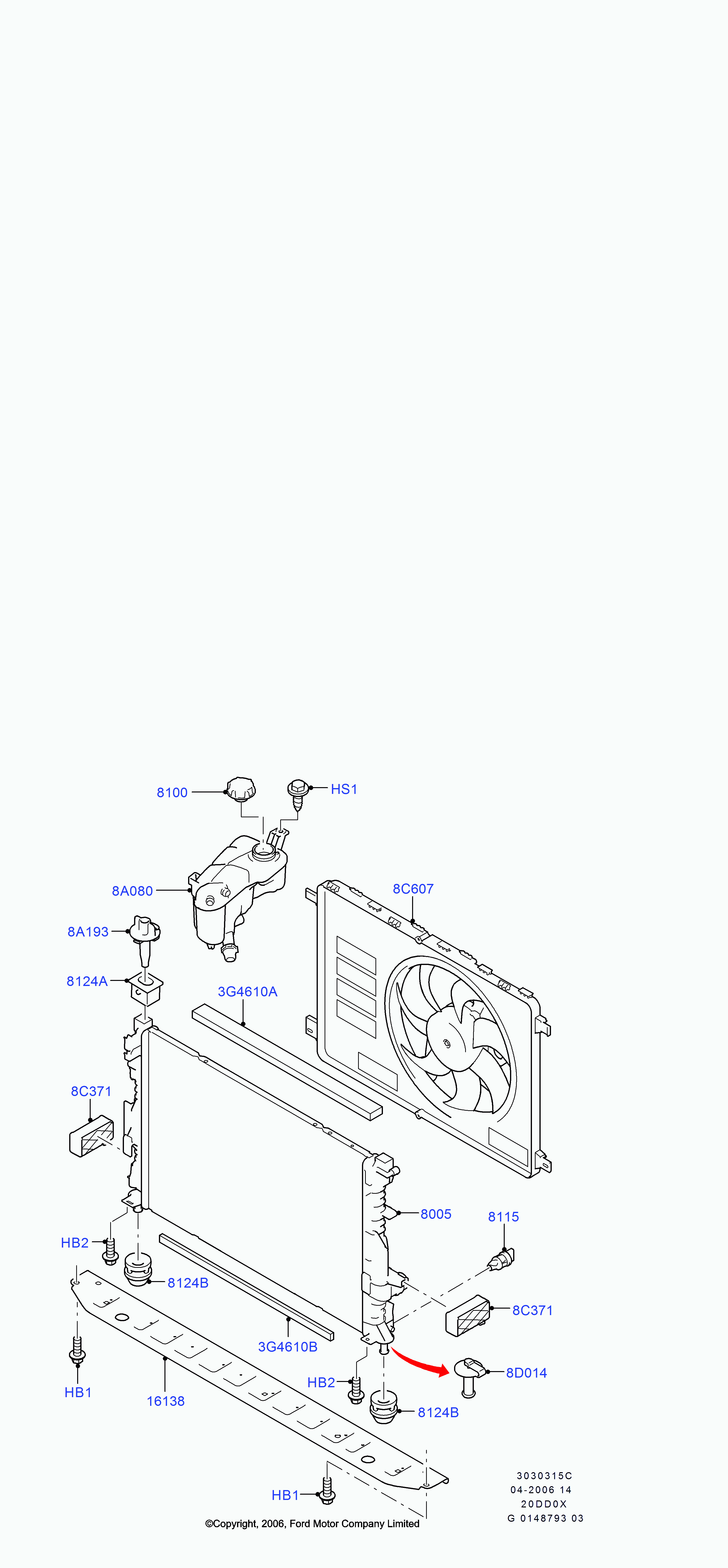 FORD 1593900 - Вентилатор, охлаждане на двигателя vvparts.bg