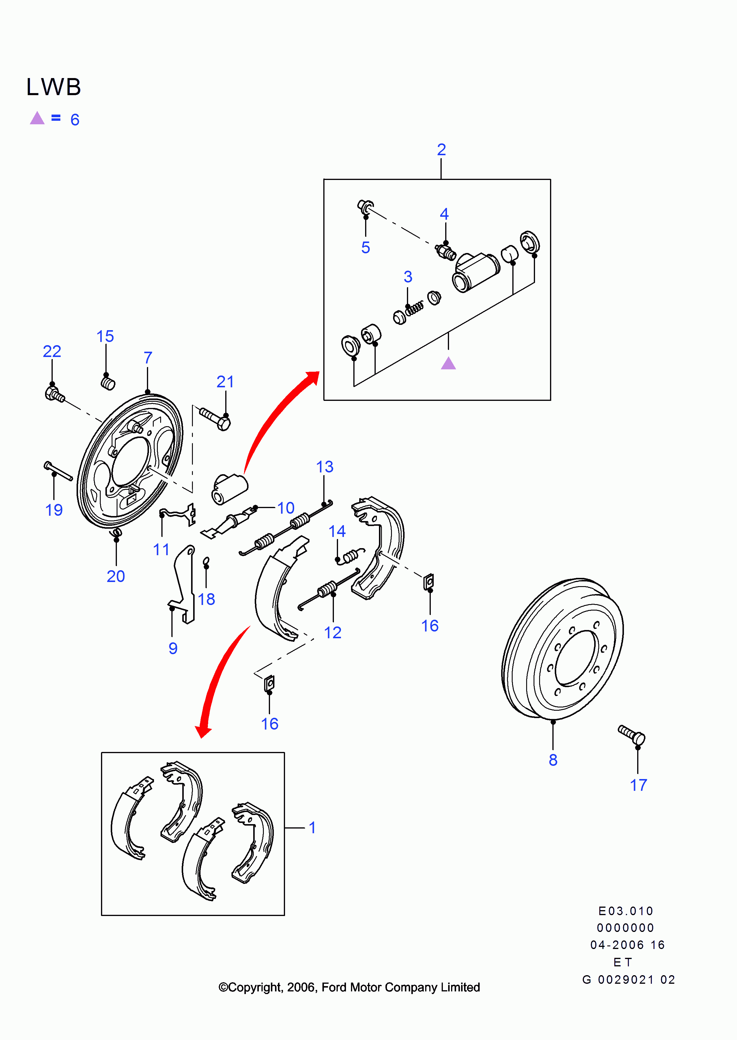 FORD 1454550 - Комплект спирачна челюст vvparts.bg