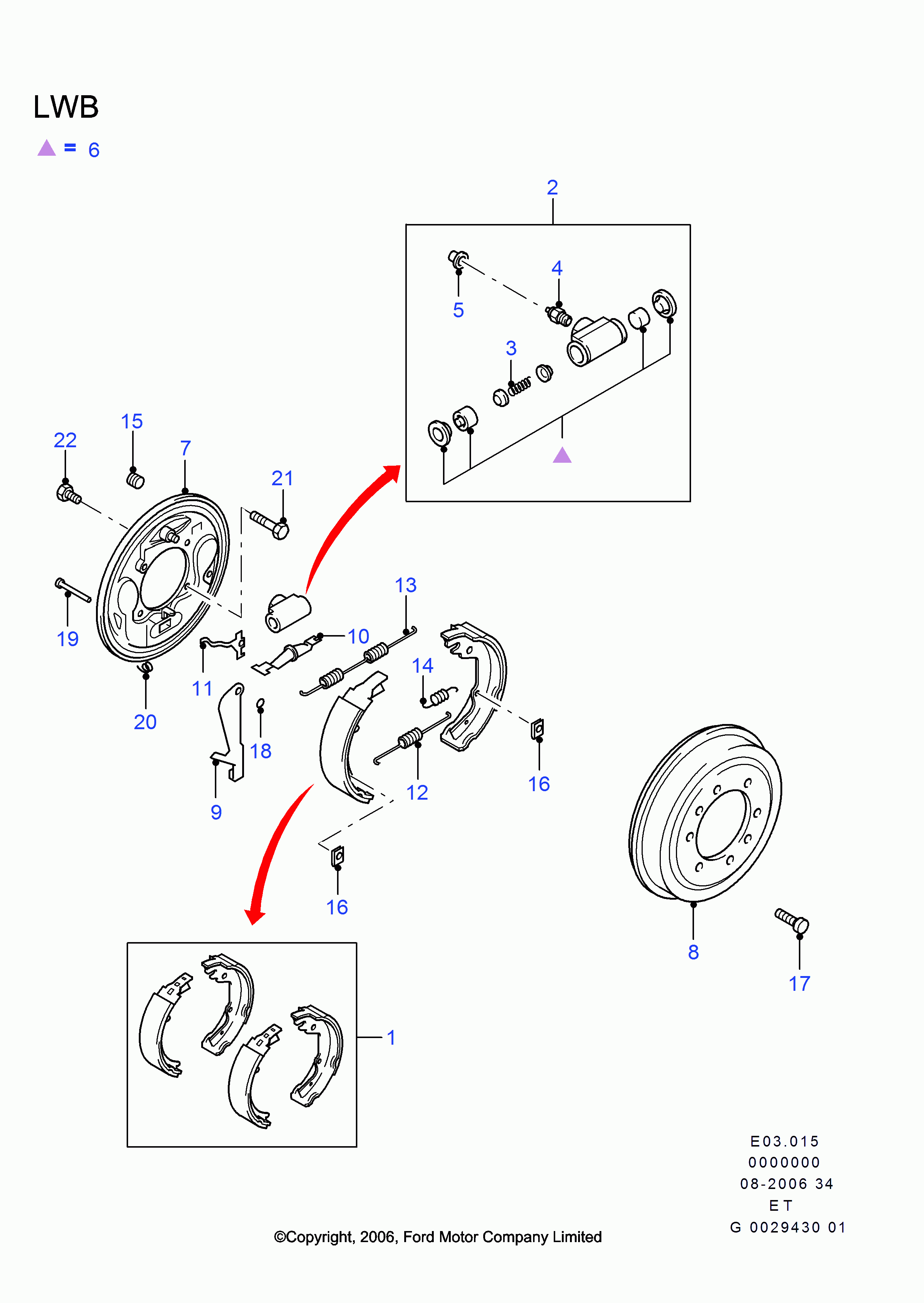 FORD USA 1454551 - Комплект спирачна челюст vvparts.bg