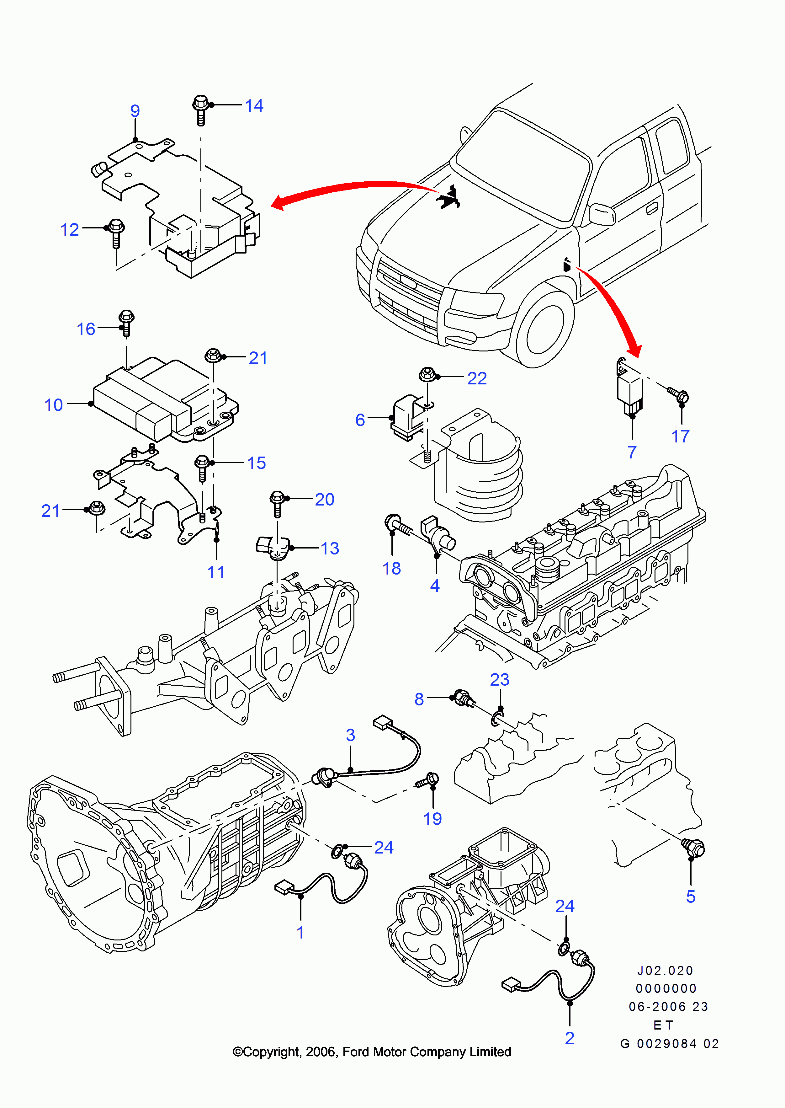 FORD USA 1 448 377 - Датчик, температура на охладителната течност vvparts.bg