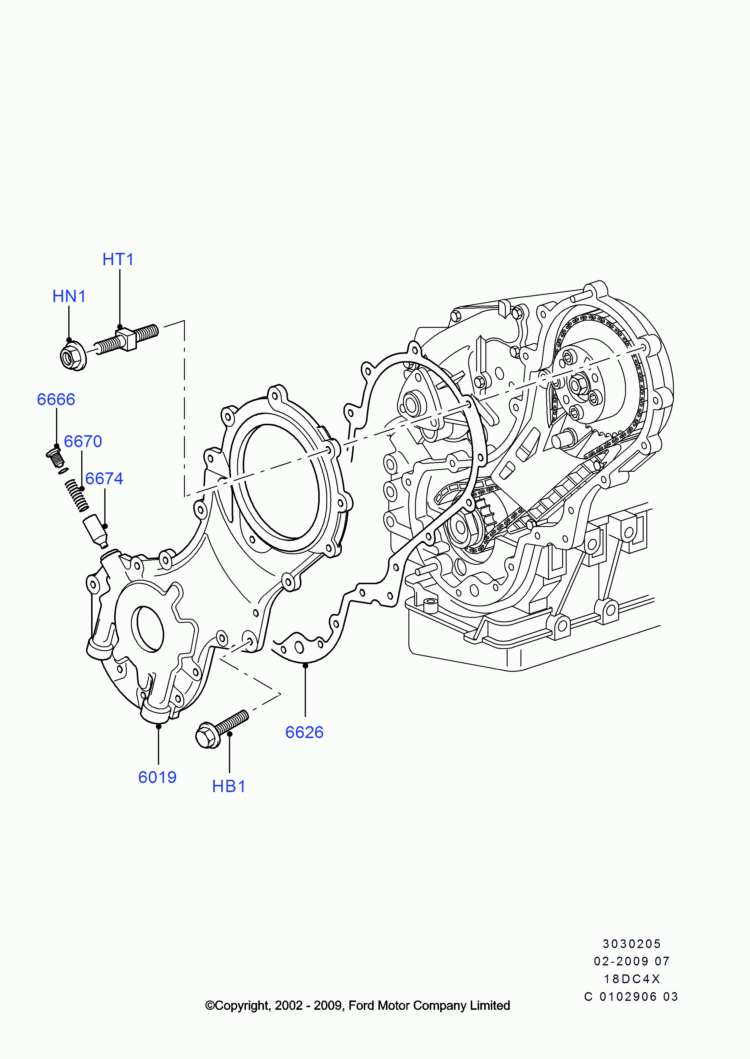 FORD 1 113 202 - Уплътнение, капак на ангренажен корпус vvparts.bg