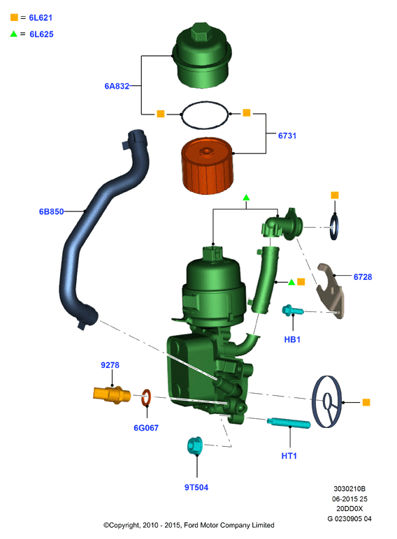 FORD 1886418 - Маслен радиатор, двигателно масло vvparts.bg