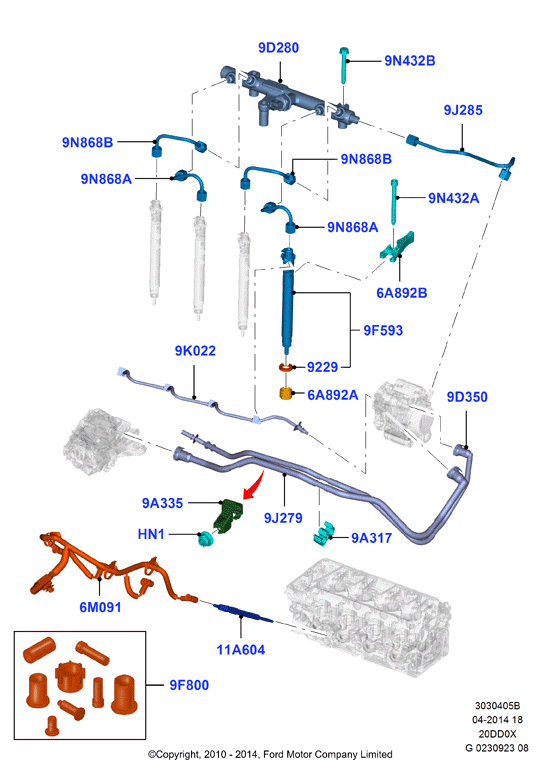 FORD 1715204 - Топлинен дфлектор, инжекционна система vvparts.bg