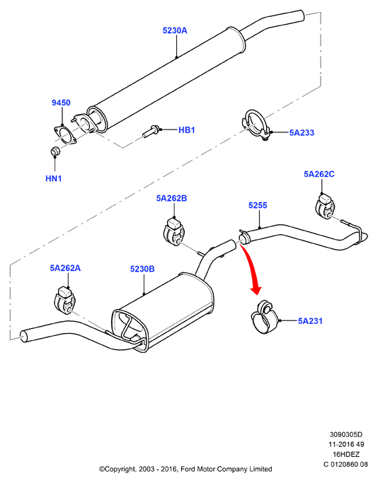 FORD 1 223 917 - Лагерна втулка, стабилизатор vvparts.bg