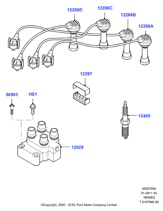 FORD 1335377 - Комплект запалителеи кабели vvparts.bg