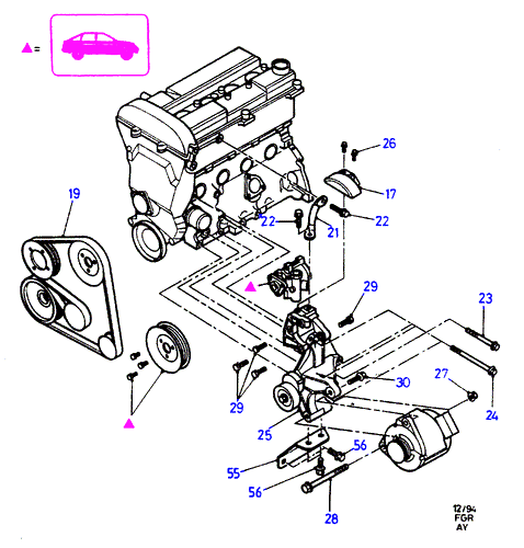 MAZDA 6200285 - Паразитна / водеща ролка, пистов ремък vvparts.bg