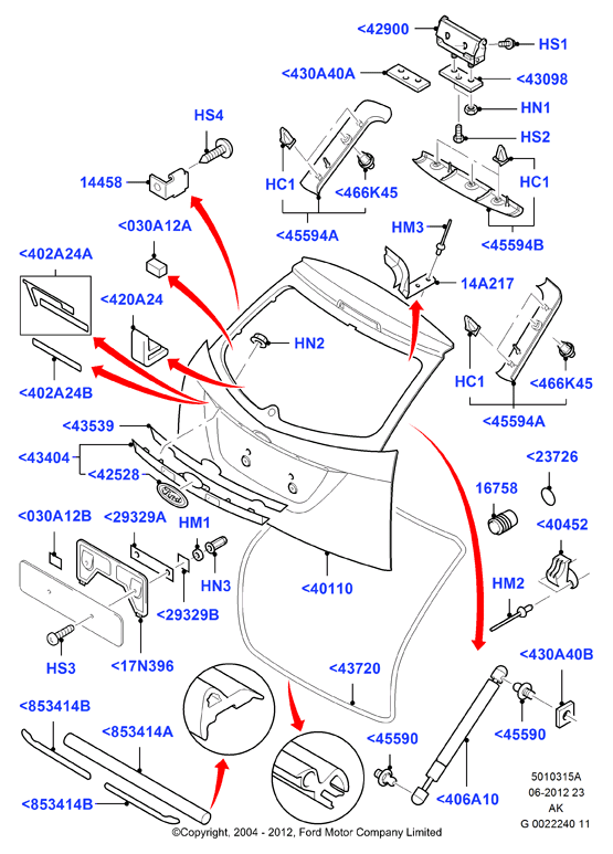 FORD 1150277 - Газов амортисьор, багажно / товарно пространство vvparts.bg