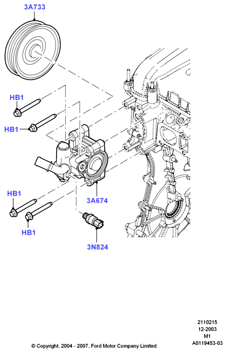 FORD 4372415 - Обтяжна ролка, ангренаж vvparts.bg