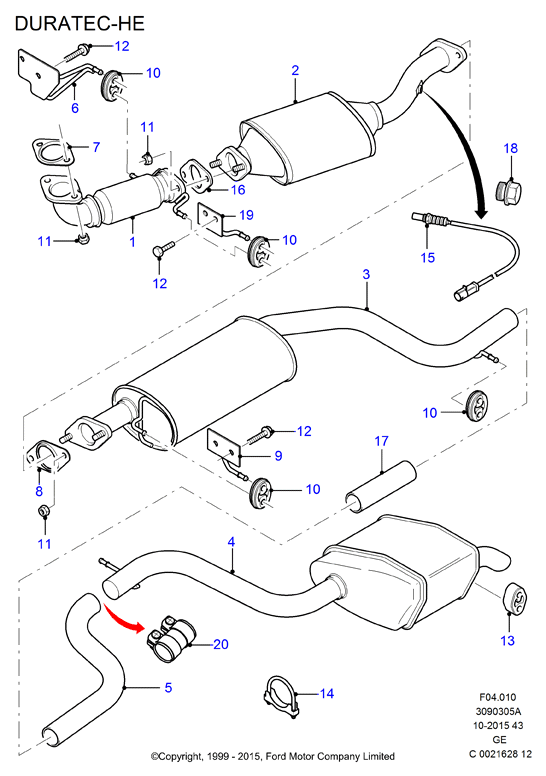 FORD 1 133 143 - Уплътнение, изпускателни тръби vvparts.bg