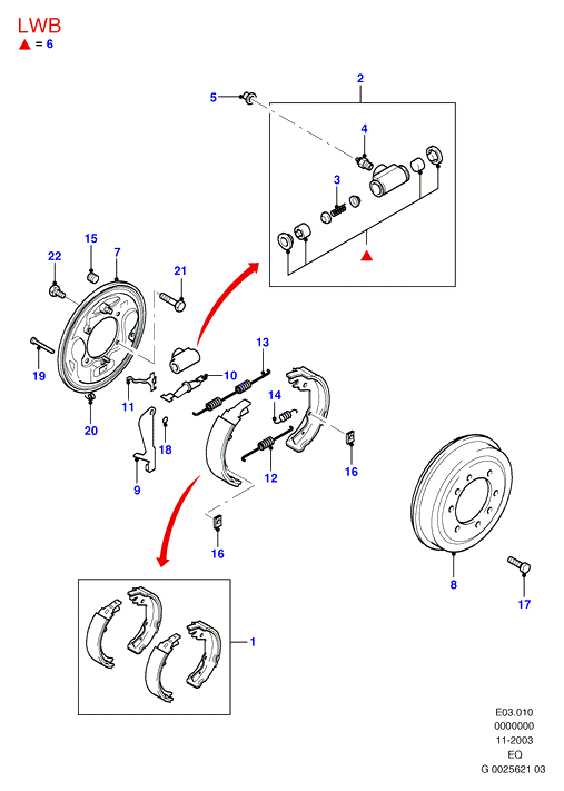 GEO 3651347 - Комплект спирачна челюст vvparts.bg