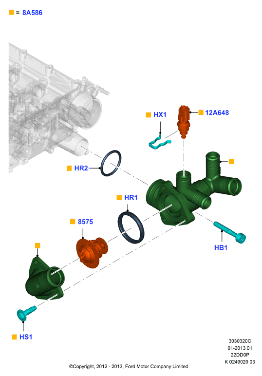 Alfa Romeo 1731770 - Housing - Thermostat vvparts.bg