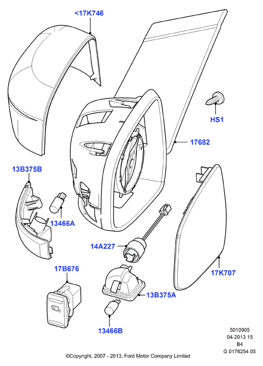 FORD 1728322 - Външно огледало vvparts.bg