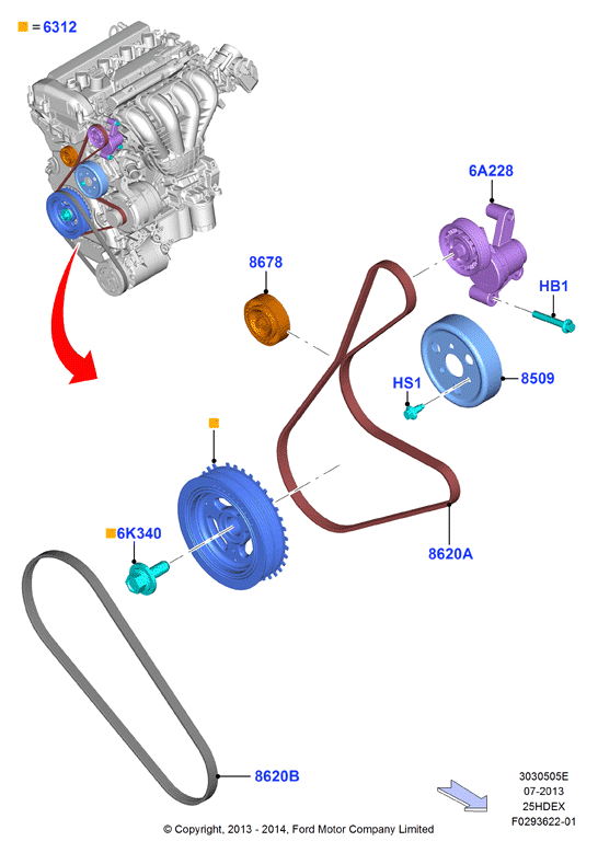 FORD 5160290 - Пистов ремък vvparts.bg