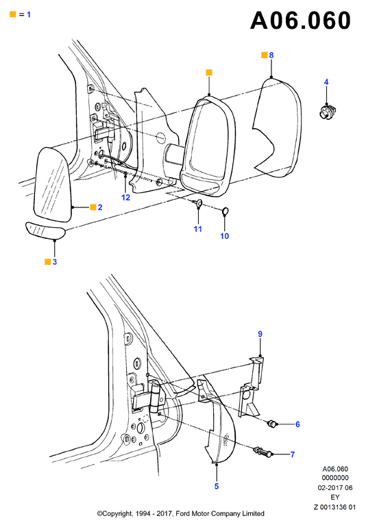 FORD 7254256 - Тапа, капачка външно огледало vvparts.bg