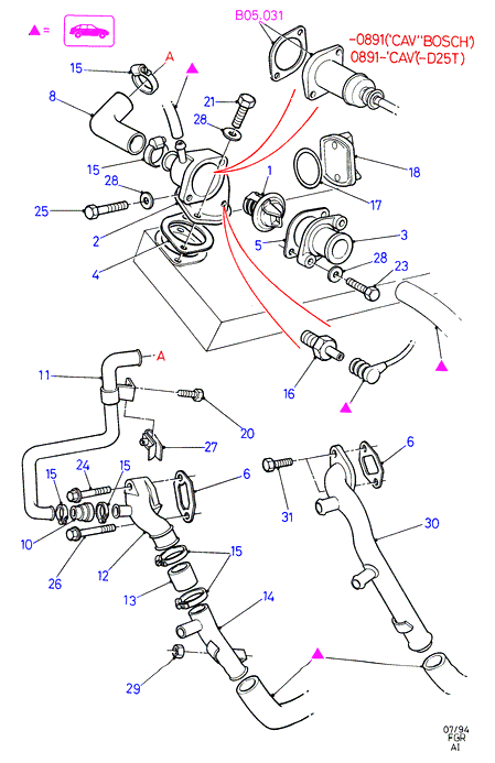 FORD 6 193 670 - Термостат, охладителна течност vvparts.bg