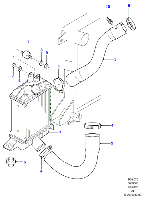 FORD 1055674 - Интеркулер (охладител за въздуха на турбината) vvparts.bg