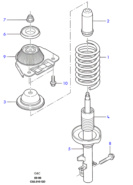 FORD 1106853 - Ударен тампон, окачване (ресьори) vvparts.bg