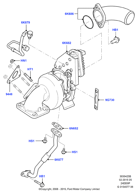 FORD 1745224 - Масловод, турбина vvparts.bg