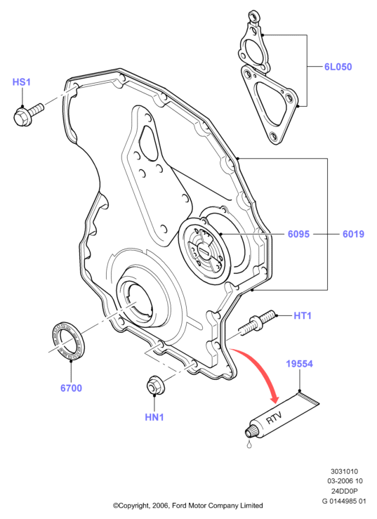 FORD 1 110 470 - Уплътнение, ангренажен корпус vvparts.bg