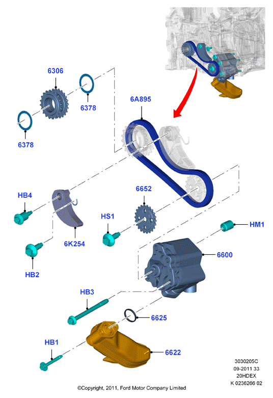 FORD 1 483 378 - Комплект ангренажна верига vvparts.bg