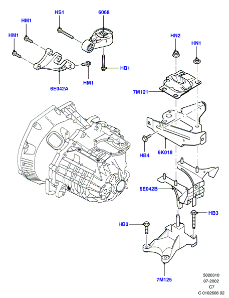 FORD 5208219 - Окачване, двигател vvparts.bg