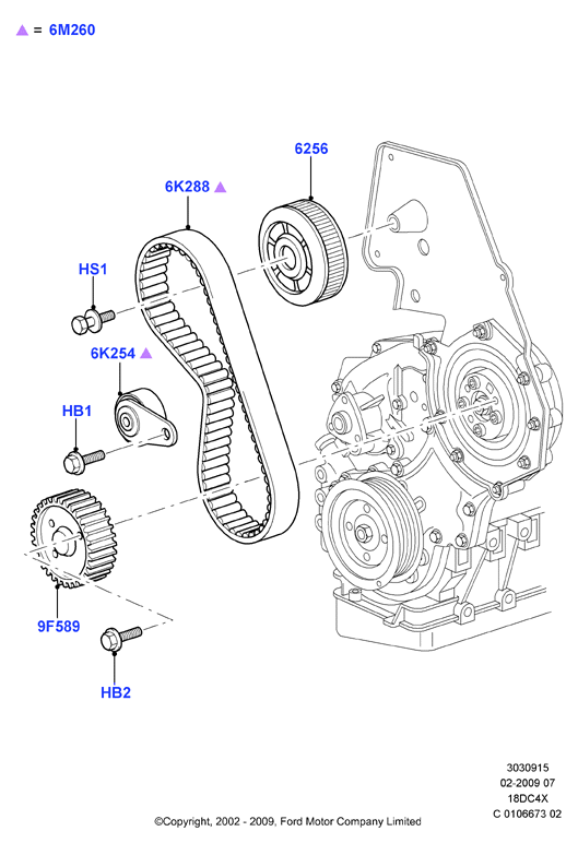 FORD 1215977 - Ангренажен ремък vvparts.bg