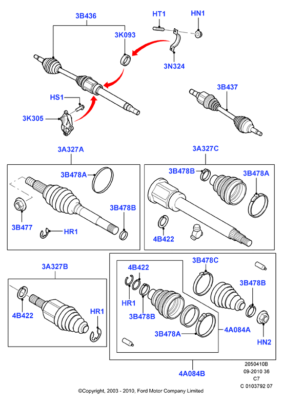 FORD 4659413 - Комплект колесен лагер vvparts.bg