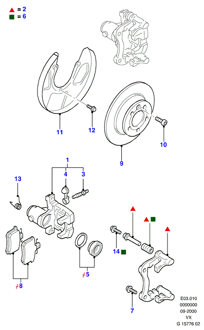 FORD 1345340 - Комплект спирачно феродо, дискови спирачки vvparts.bg