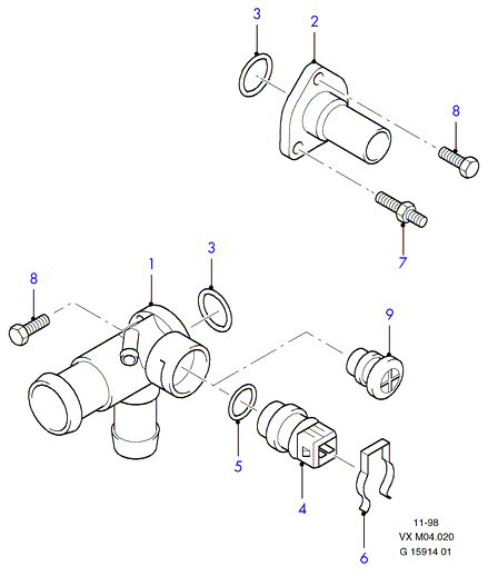 FORD 1078250 - Фланец за охладителната течност vvparts.bg