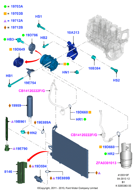 FORD 1890121 - Компресор, климатизация vvparts.bg