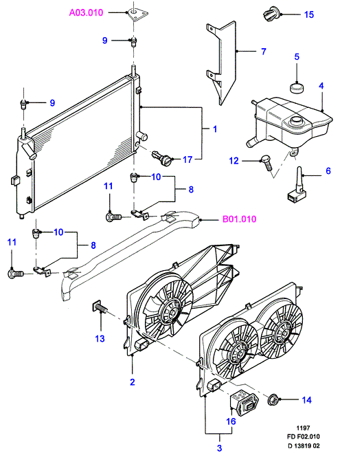 FORD 5055798 - Радиатор, охлаждане на двигателя vvparts.bg