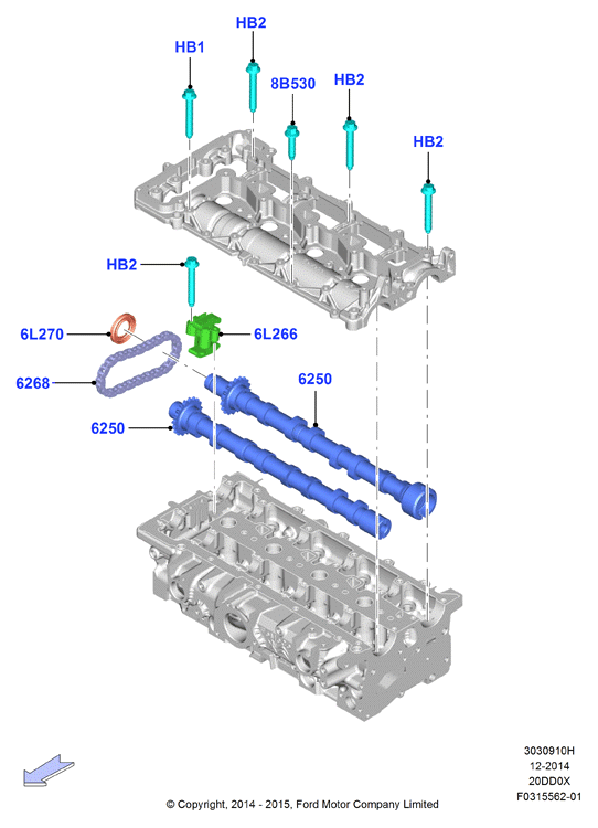 FORD 1231282 - Комплект ангренажна верига vvparts.bg