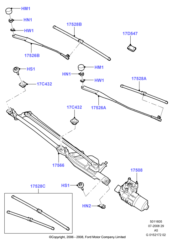 FORD 1680508 - Перо на чистачка vvparts.bg