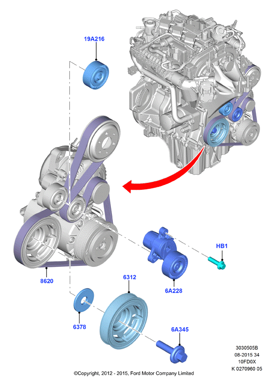 FORD USA 1 761 929 - Пистов ремък vvparts.bg