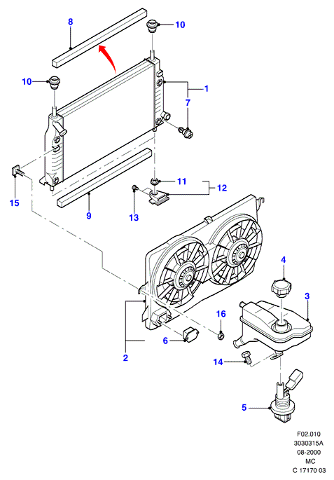 Volvo 1011985 - Радиатор, охлаждане на двигателя vvparts.bg