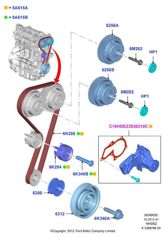 FORD USA 1823388 - Ангренажен ремък vvparts.bg