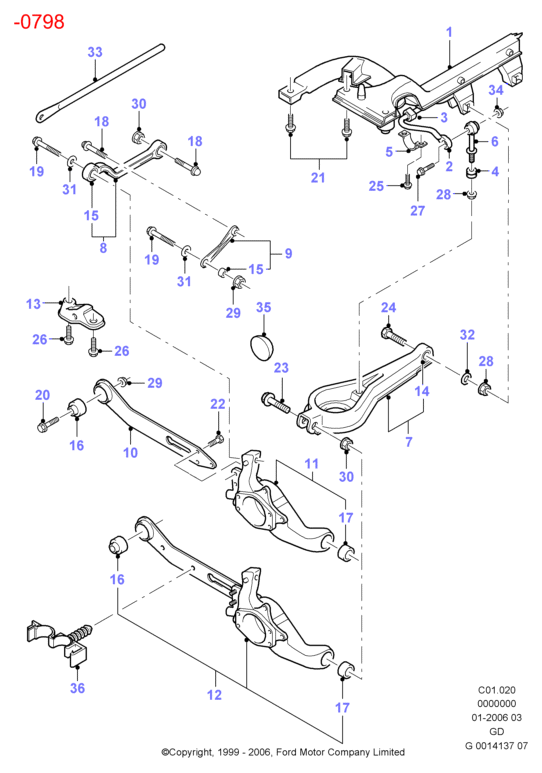 FORD 1220005 - Носач, окачване на колелата vvparts.bg