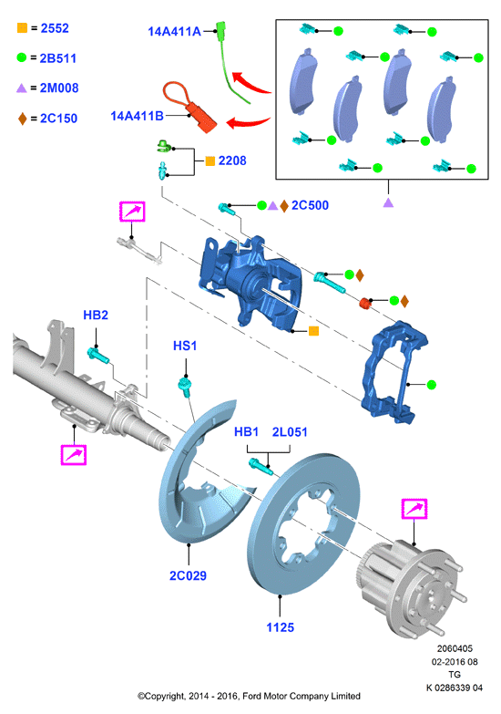 FORD 2183428 - Предупредителен контактен сензор, износване на накладките vvparts.bg