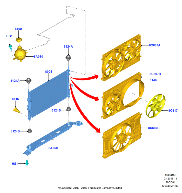 FORD 2036675 - Разширителен съд, охладителна течност vvparts.bg