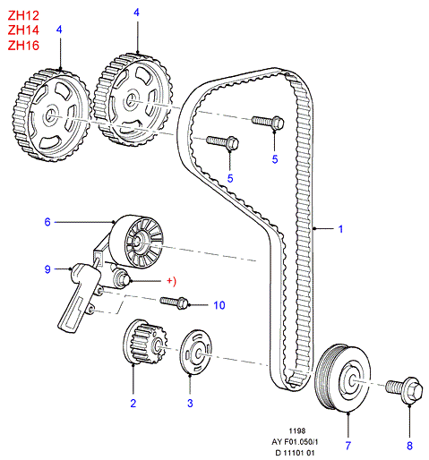 FORD 1361840 - Обтяжна ролка, ангренаж vvparts.bg