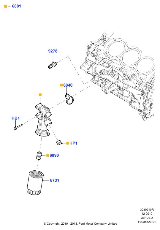 FORD USA AA5Z-6714-A - Маслен филтър vvparts.bg