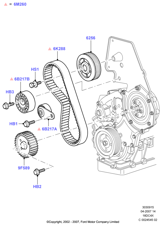 FORD 1447994 - Обтяжна ролка, ангренаж vvparts.bg