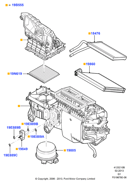 FORD 7T4Z 19N619-B - Филтър купе (поленов филтър) vvparts.bg