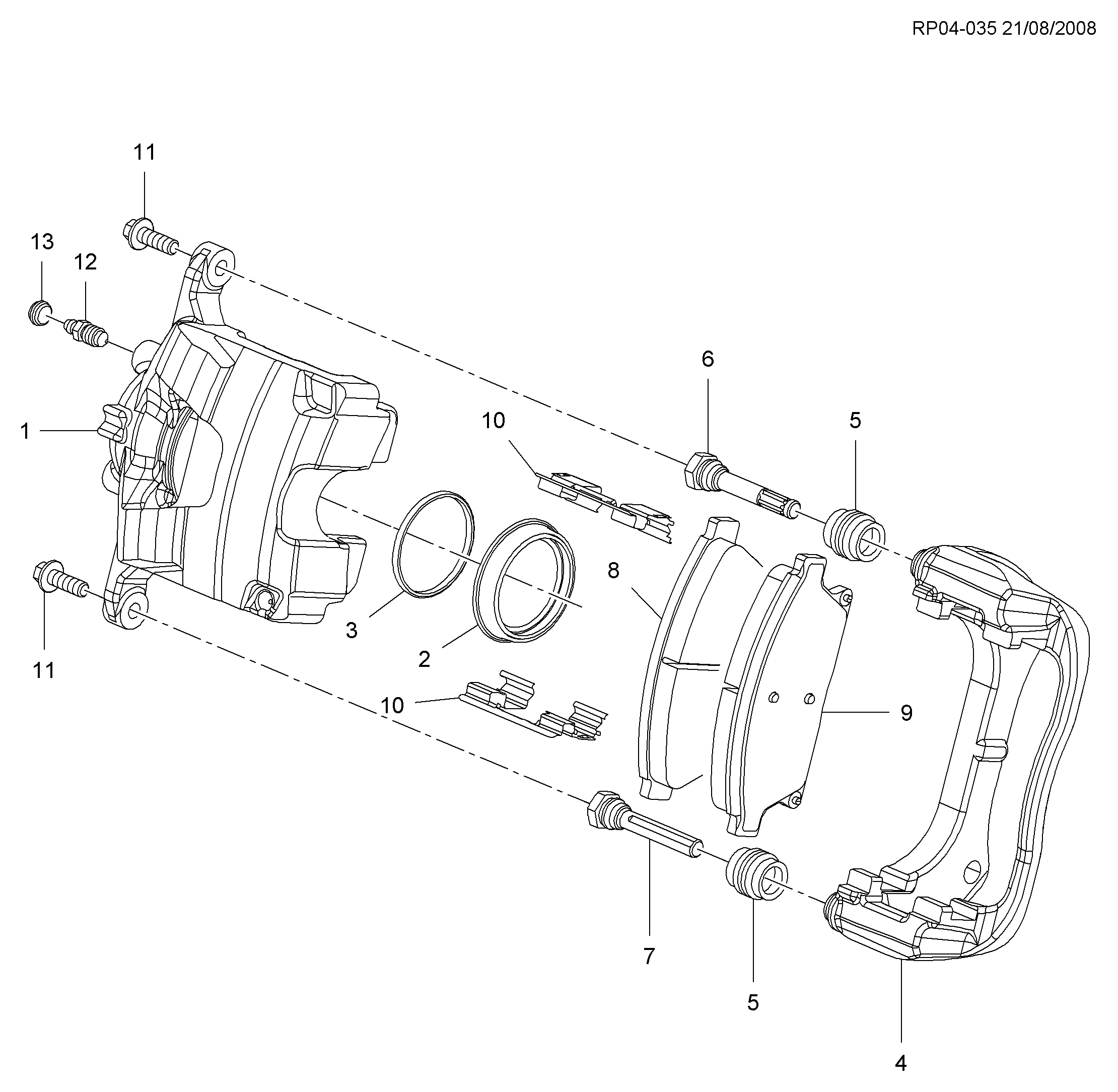 General Motors 13301206 - Бодещ болт (щифт), спирачен апарат vvparts.bg