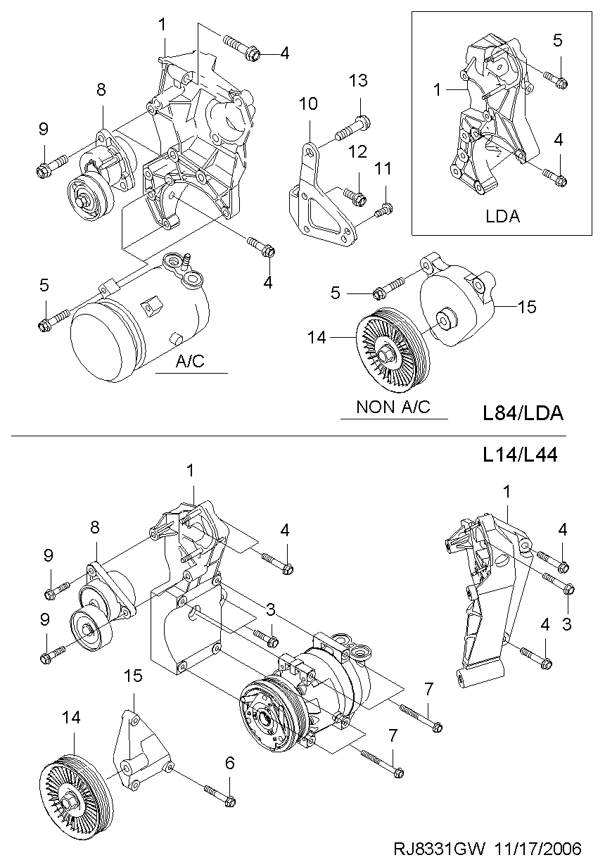 DAEWOO 96966707 - Ремъчен обтегач, пистов ремък vvparts.bg